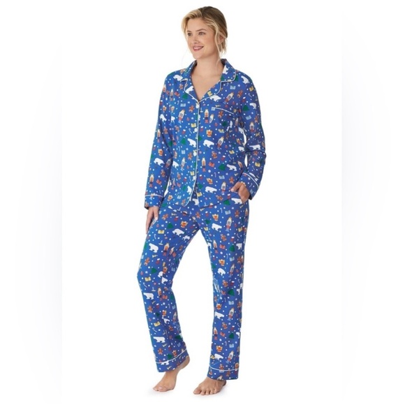 BedHead Other - BedHead Traditional Christmas Blue Pajama Set XS